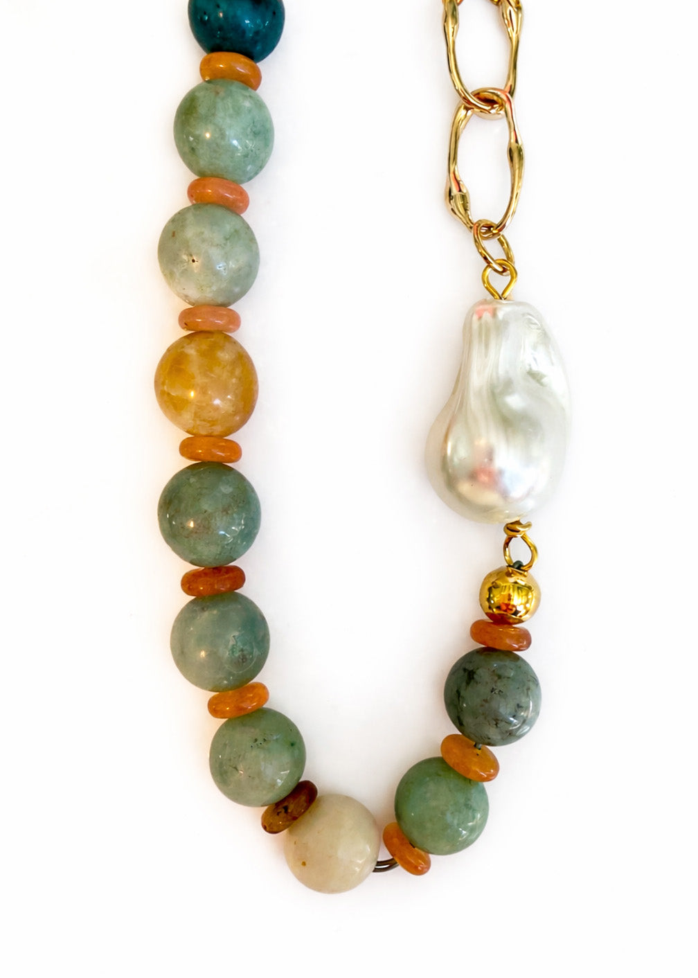 Ocean Mist Amazonite & Pearl Necklace