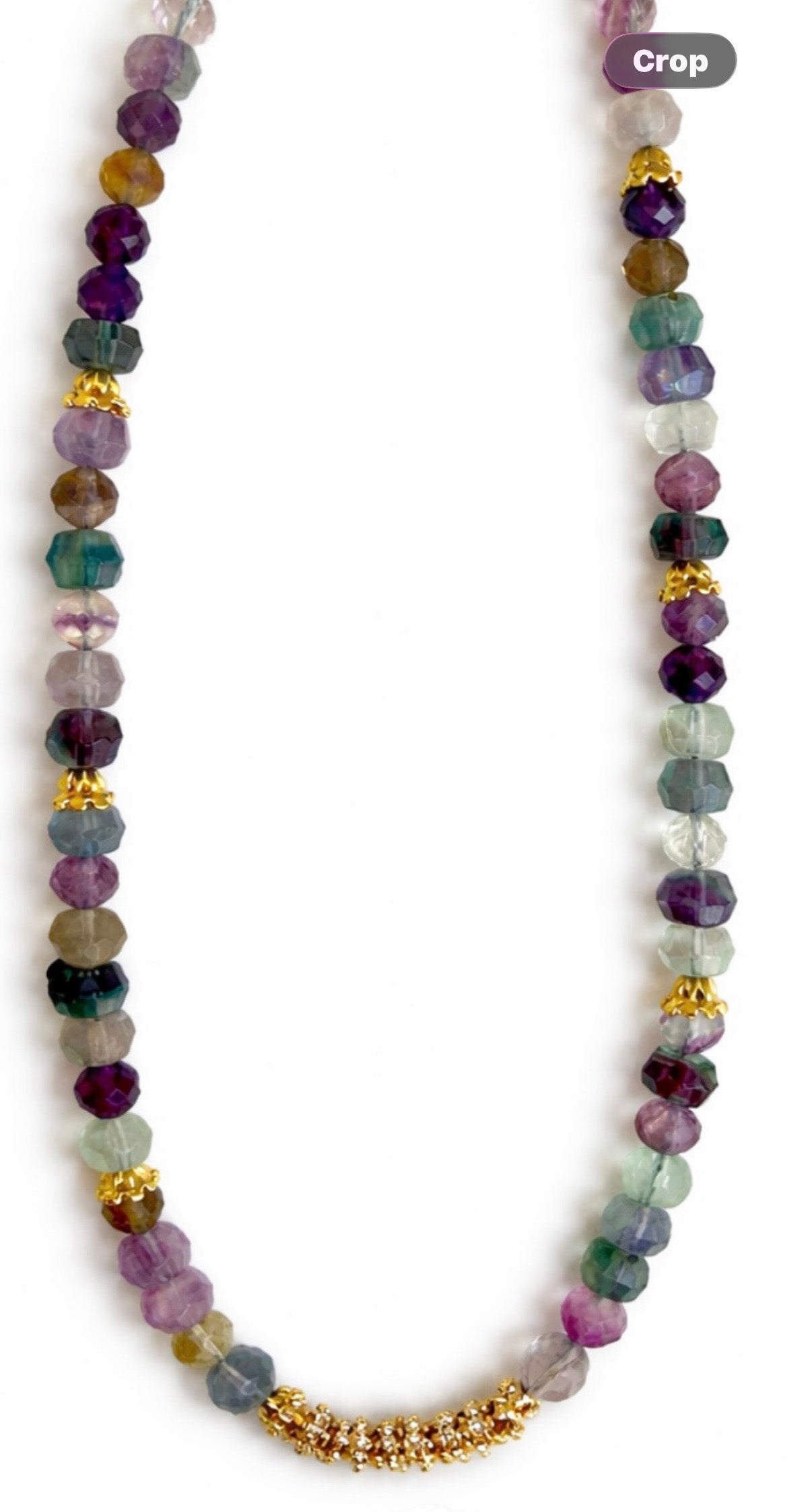 Fluorite & Gold Bead Necklace