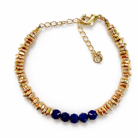 Lapis and Gold Accent Bracelet