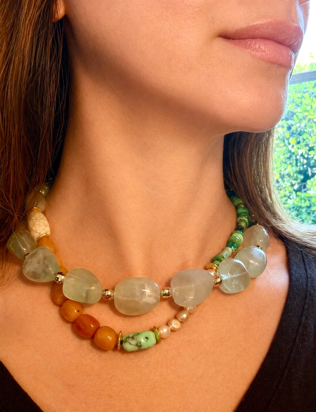 Mint Serenity Statement Necklace | Handcrafted Gemstone Jewelry