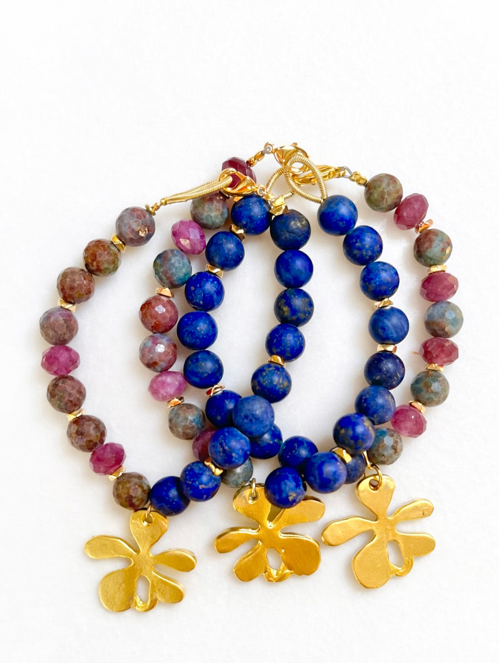 Golden Bloom Beaded Bracelet