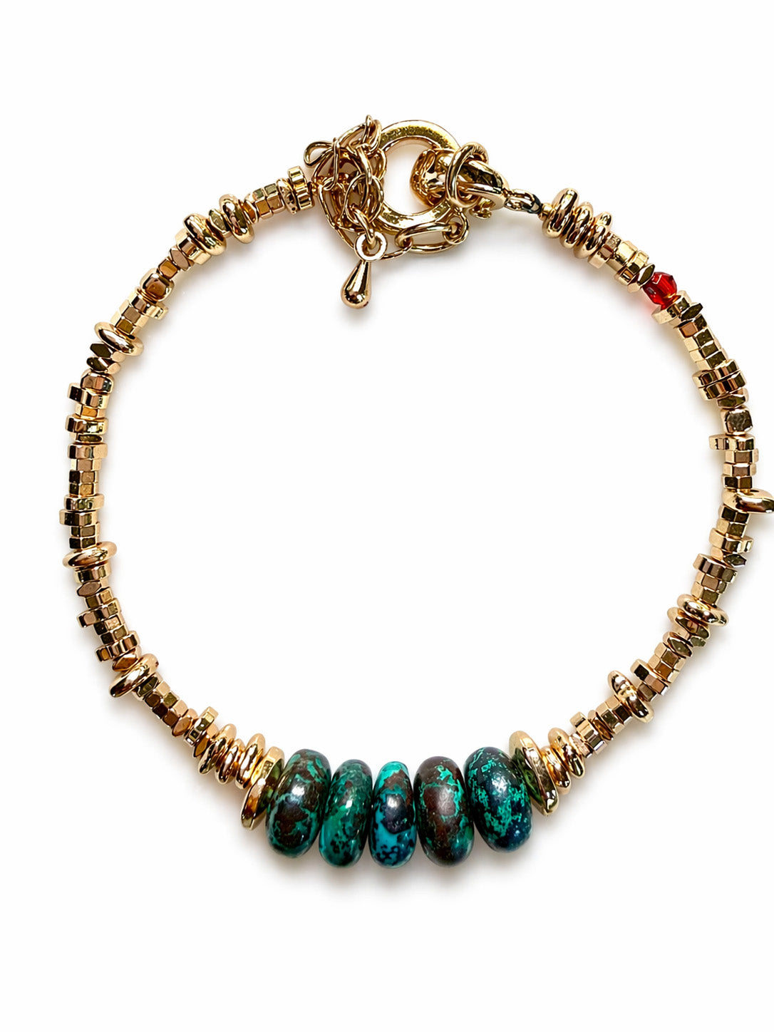 Malachite Stone Gold Bracelet