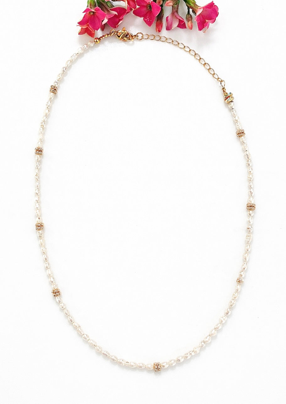 Freshwater Rice-Shaped Pearl Necklace