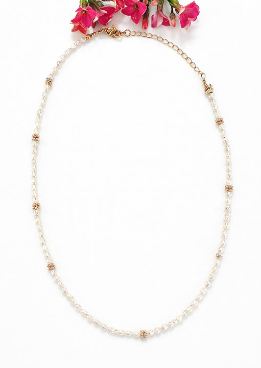 Freshwater Rice-Shaped Pearl Necklace