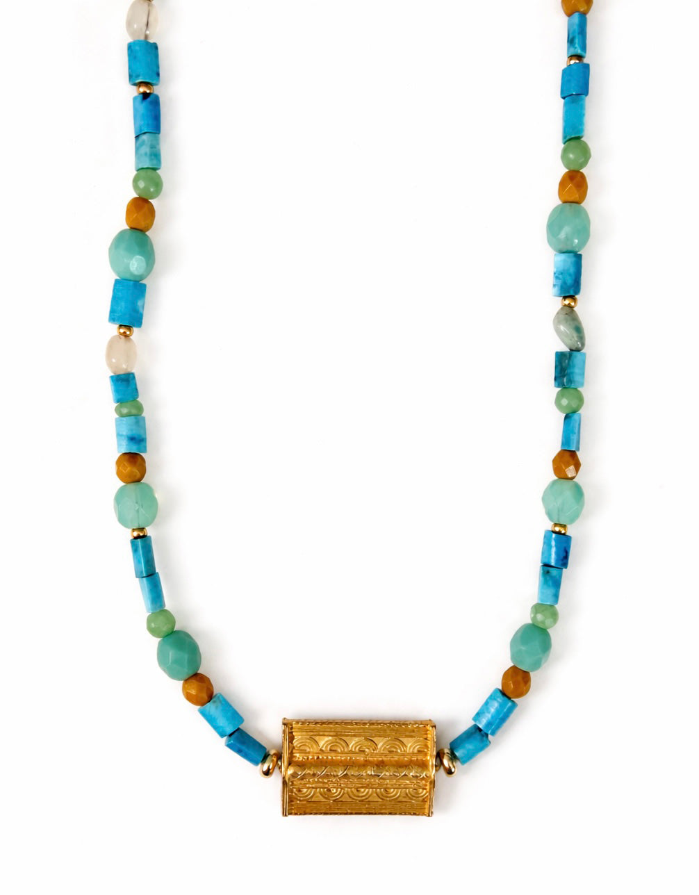 Turquoise & Gold Statement Necklace