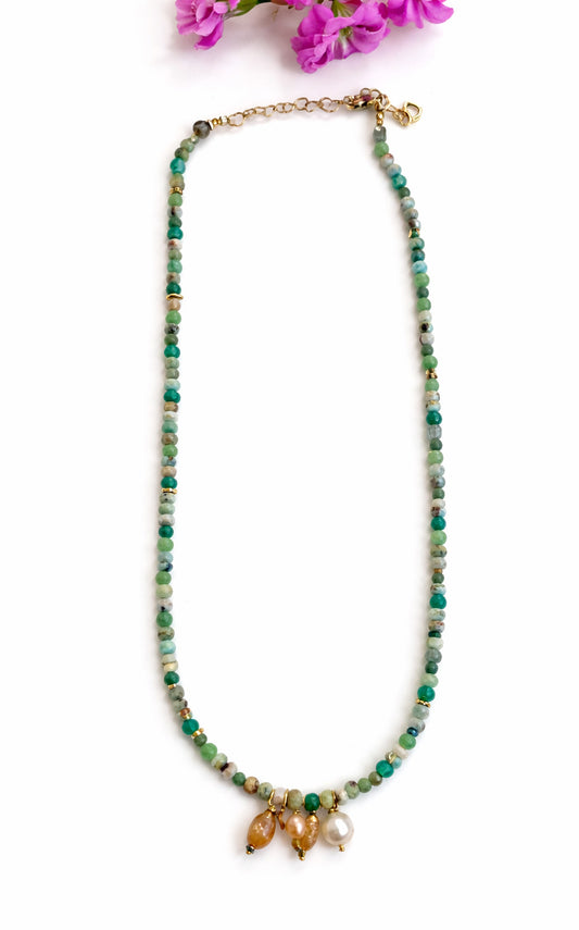 Golden Meadow Beaded Necklace