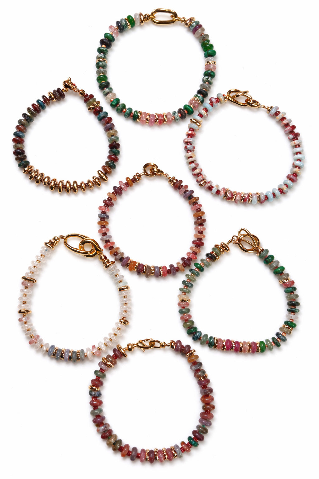 Multi-Stone Chip Harmony Necklace – Pink & Green