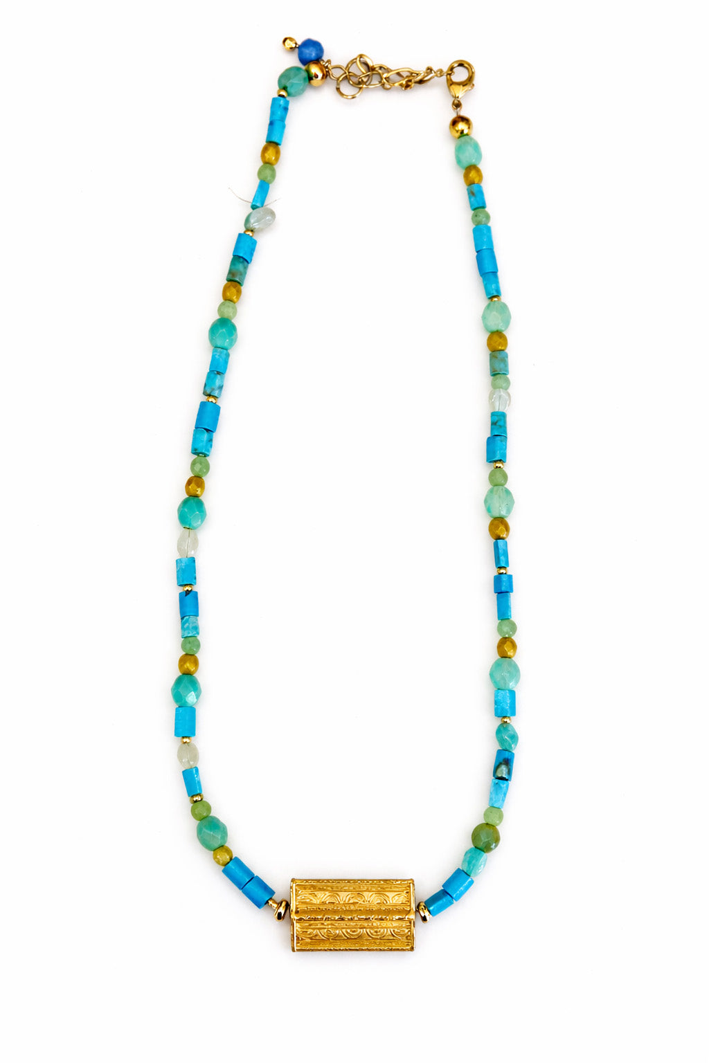 Turquoise & Gold Statement Necklace