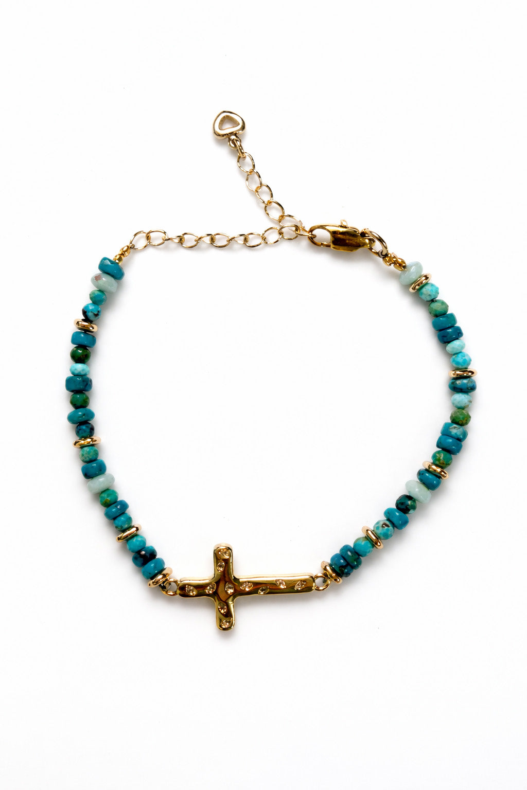 Turquoise Side Cross Bracelet