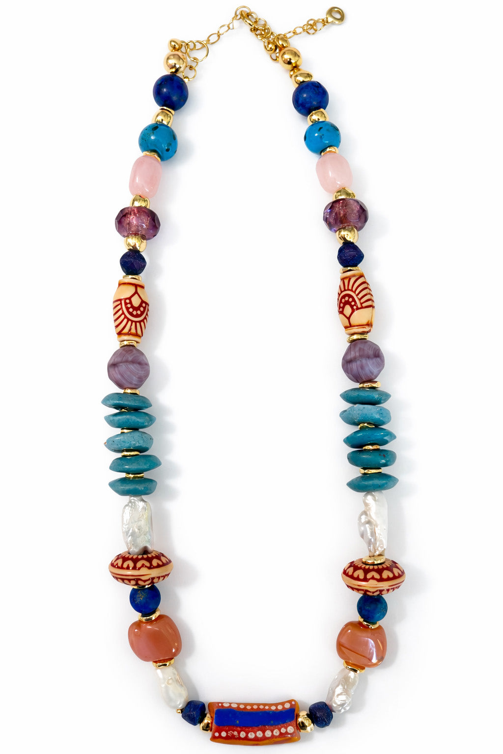 Free Spirit Artisan Statement Necklace - Blue & Purples