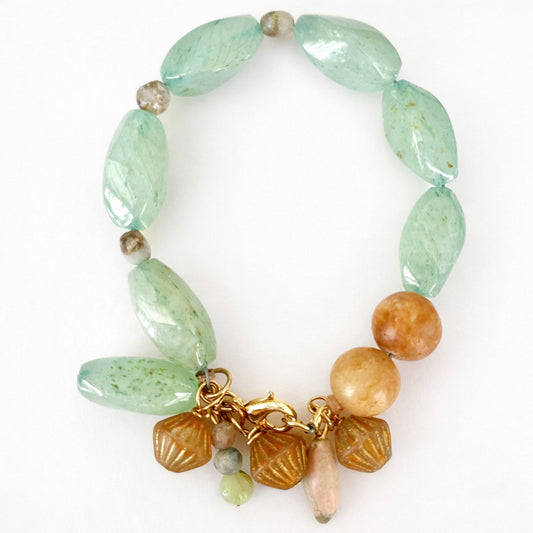 Mint Green Gemstone Beaded Bracelet