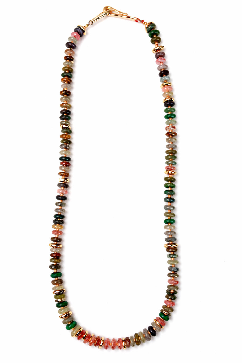 Multi-Stone Chip Harmony Necklace – Pink & Green