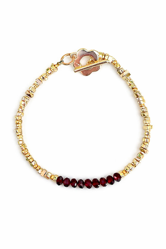 Garnet Minimalist Bracelet