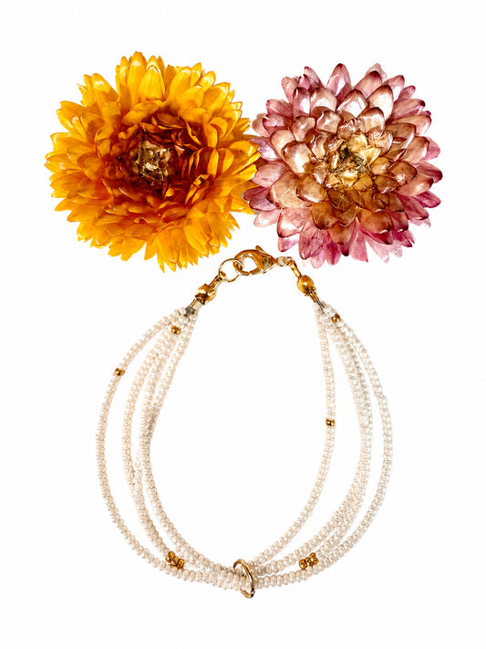 Multi-Strand Ivory Seed Bead Bracelet