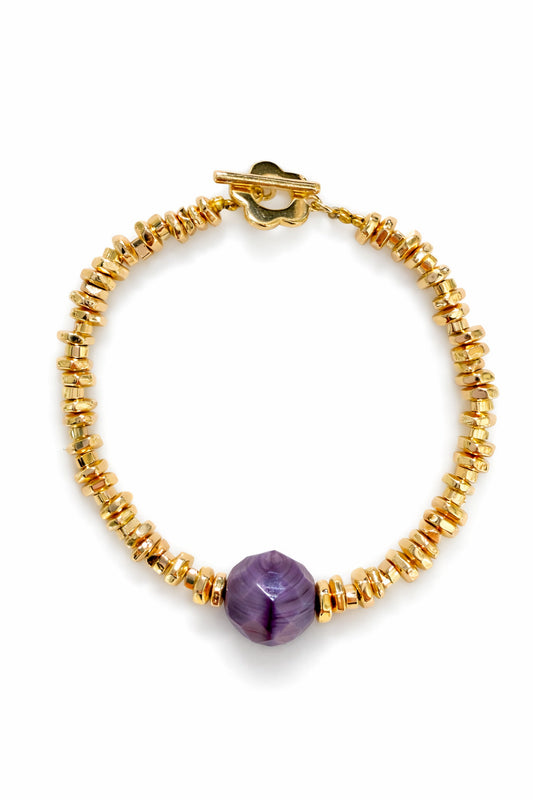 Amethyst Bead Minimalist Bracelet