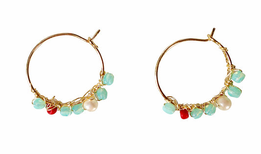 Beaded Hoop Earrings II