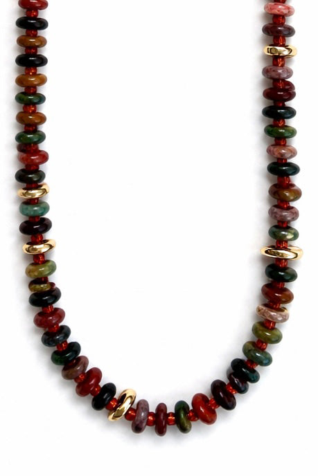 Multi-Stone Chip Harmony Necklace - Earth Tones