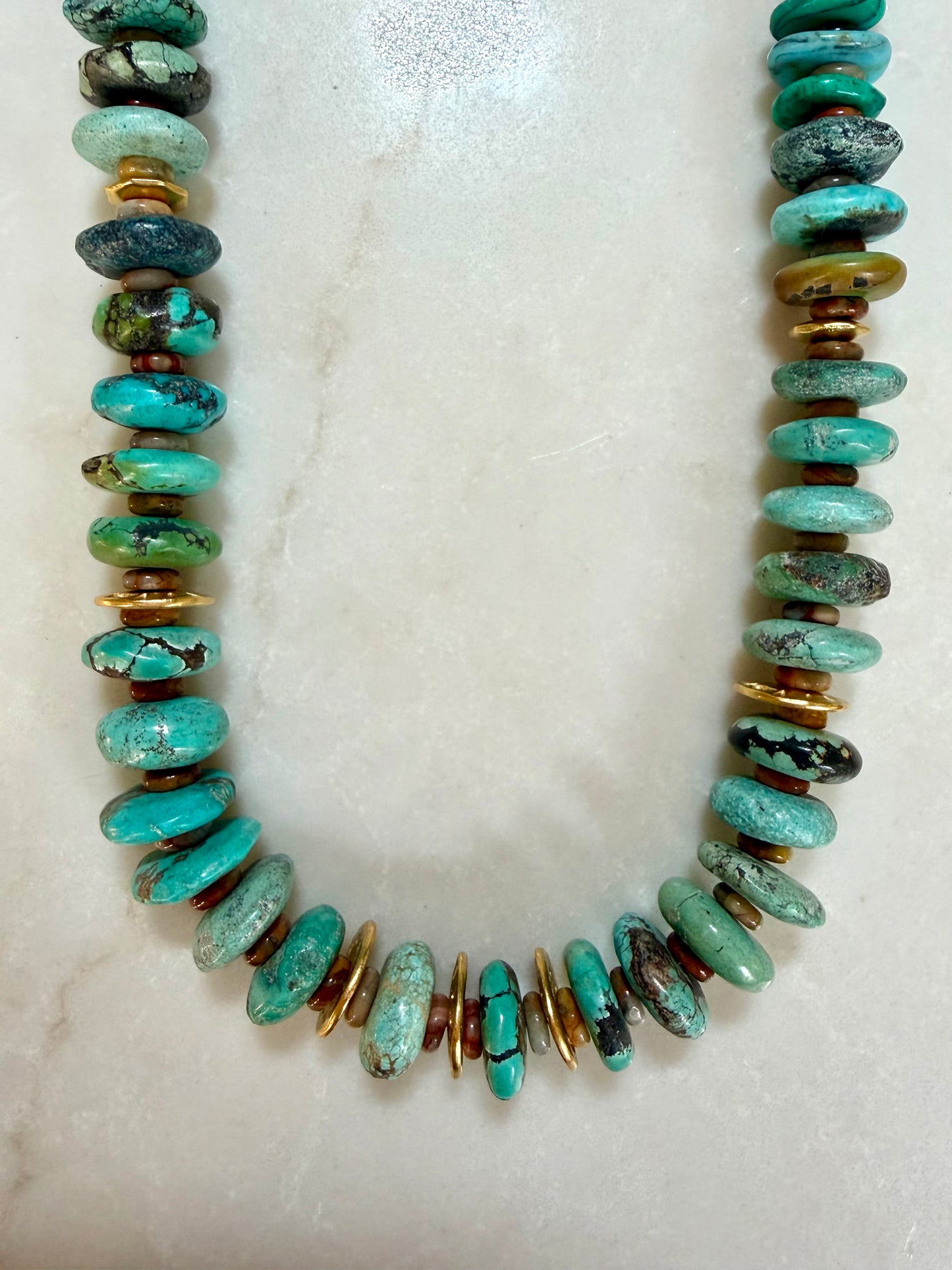 Turquoise Canyon Necklace | Handcrafted Turquoise & Coral Gemstone Jewelry
